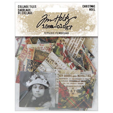 Load image into Gallery viewer, Embellishments: Tim Holtz Idea-Ology Collage Tiles-Christmas Noel 72/Pkg