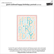 Load image into Gallery viewer, Dies: Lawn Fawn-Giant Outlined Happy Birthday: Portrait