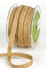 Load image into Gallery viewer, Ribbon: Purple Pinky Promises-1/2 Inch Woven Burlap Braid Ribbon-Natural