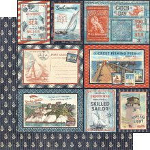 Load image into Gallery viewer, 8x8 Paper: Graphic 45 Double-Sided Paper Pad 8"X8" 24/Pkg-Graphic 45-Catch Of The Day Papercrafting Paper