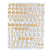 Load image into Gallery viewer, Embellishments: Spellbinders-Gold Puffy Alphabet Stickers