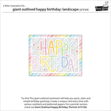 Load image into Gallery viewer, Dies: Lawn Fawn-Giant Outlined Happy Birthday: Landscape