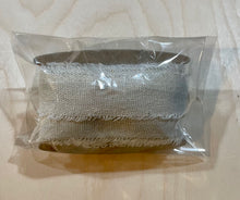 Load image into Gallery viewer, Ribbon: Purple Pinky Promises-1 Inch Frayed Edge Cotton Ribbon-ANTIQUE IVORY