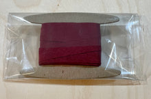 Load image into Gallery viewer, Ribbon: Purple Pinky Promises-1/2 Inch Wrinkled Faux Silk Ribbon with Cut Edge—Burgandy