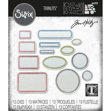 Load image into Gallery viewer, Dies: Sizzix Thinlits Dies By Tim Holtz 13/Pkg-Vintage Labels