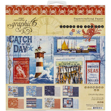 Load image into Gallery viewer, 8x8 Paper: Graphic 45 Double-Sided Paper Pad 8"X8" 24/Pkg-Graphic 45-Catch Of The Day Papercrafting Paper