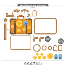 Load image into Gallery viewer, Stamp and Die Combo: Spellbinders-Retro Suitcase and Sentiments
