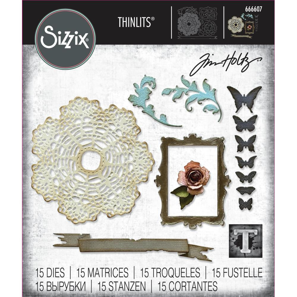 Dies: Sizzix-Thinlits Dies By Tim Holtz 15/Pkg-Vault Boutique