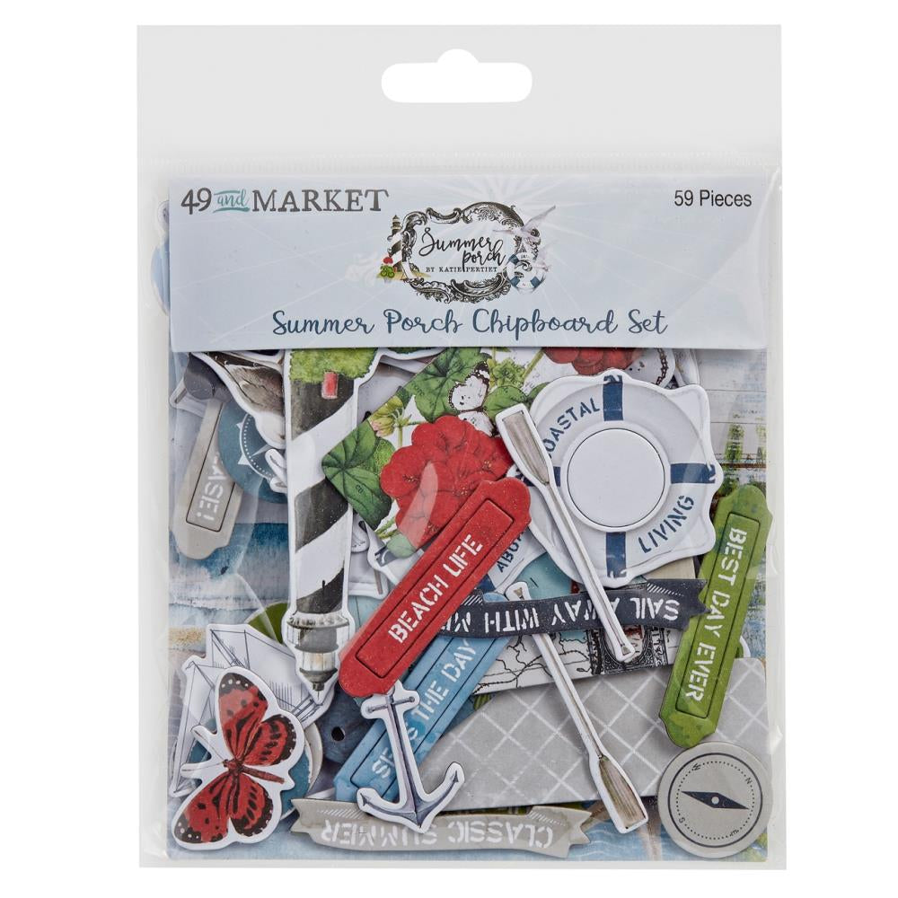 Embellishments: 49 And Market-Summer Porch Chipboard Set