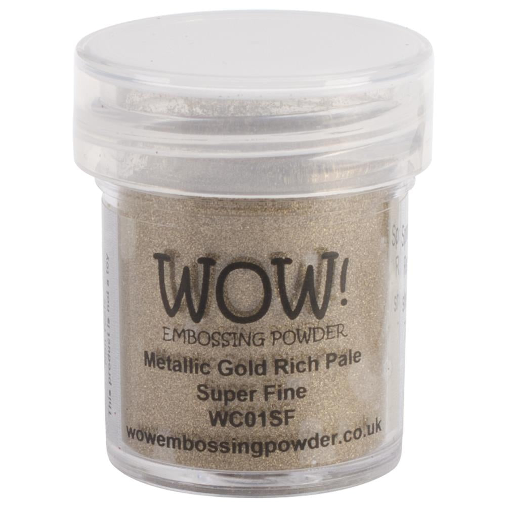 Embossing Powder: WOW! Embossing Powder Super Fine 15ml-Metallic Gold Rich Pale