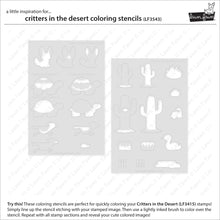 Load image into Gallery viewer, Stencils: Lawn Fawn-Critters In The Desert Coloring Stencils
