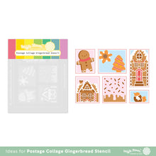 Load image into Gallery viewer, Stencils: Waffle Flower-Postage Collage Gingerbread Stencil
