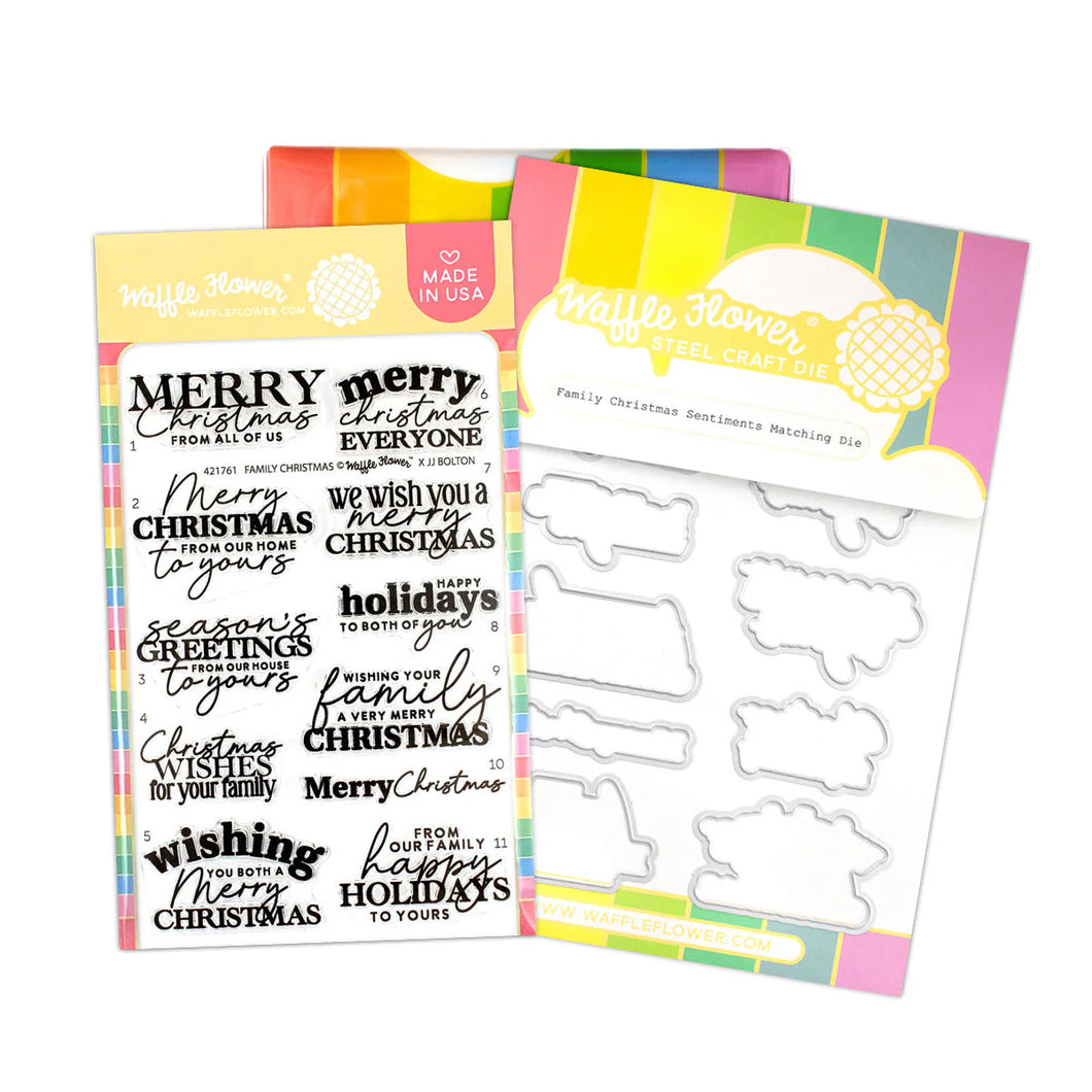 Stamp and Die Combo: Waffle Flower-Family Christmas Sentiments Combo