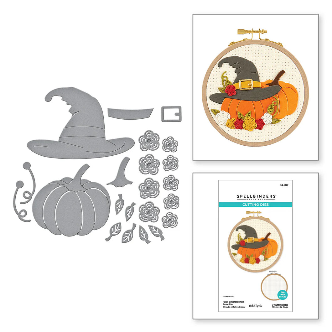 Dies: Spellbinders-FAUX EMBROIDERED PUMPKIN