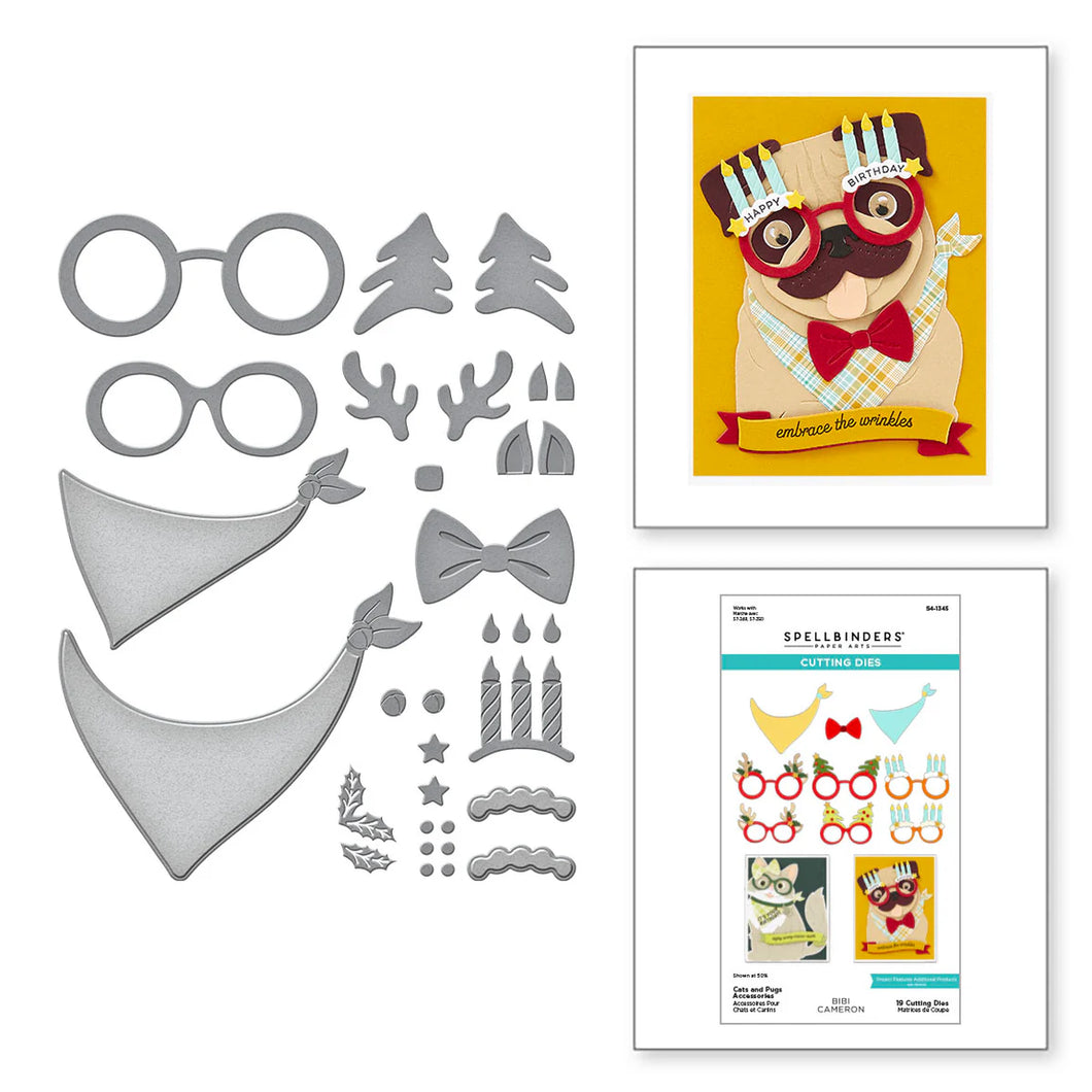 Dies: Spellbinders-CATS AND PUGS ACCESSORIES ETCHED DIES