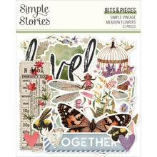 Load image into Gallery viewer, Embellishments: Simple Vintage Meadow Flowers Bits &amp; Pieces 51/Pkg
