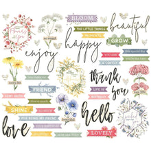 Load image into Gallery viewer, Embellishments: Simple Vintage Meadow Flowers-Sentiment Bits 45/Pkg
