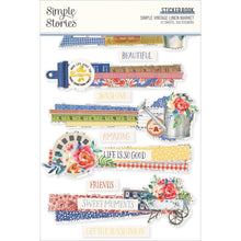 Load image into Gallery viewer, Embellishments: Simple Stories-Simple Vintage Linen Market Sticker Book 12/Sheets
