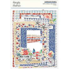 Load image into Gallery viewer, Embellishments: Simple Vintage Linen Market Chipboard Frames
