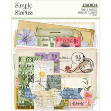 Load image into Gallery viewer, Embellishments: Simple Vintage Meadow Flowers Ephemera
