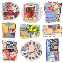 Load image into Gallery viewer, Embellishments: Simple Vintage Linen Market Chipboard Clusters
