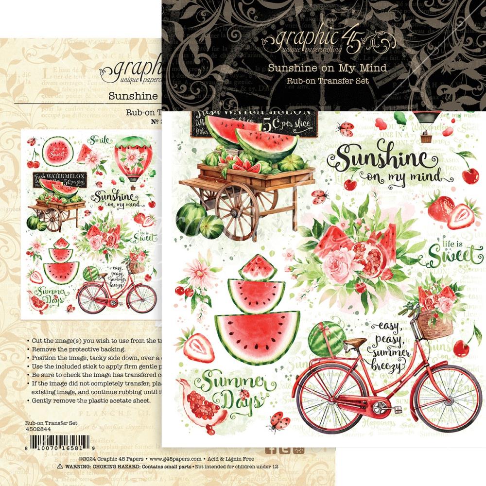 Embellishments: Graphic 45 Sunshine On My Mind Rub-On Transfers