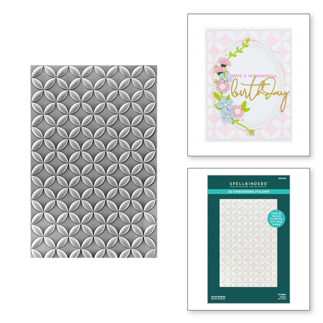 Embossing Folders: Spellbinders-CIRCLE ILLUSION 3D EMBOSSING FOLDER