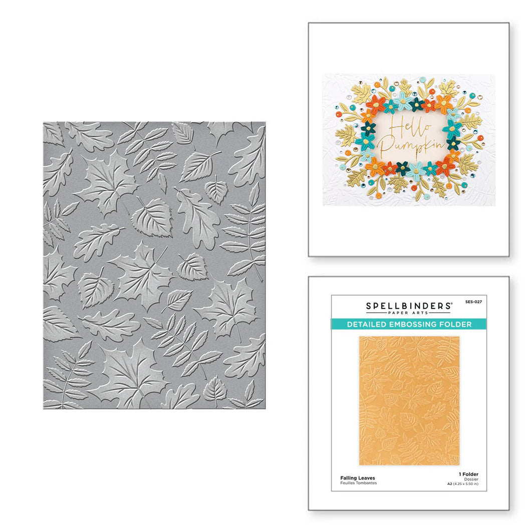 Embossing Folders: Spellbinders-FALLING LEAVES EMBOSSING FOLDER