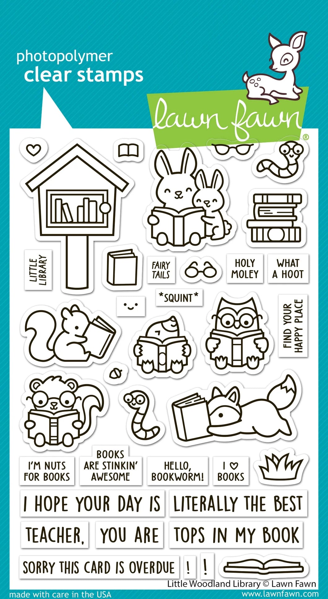 Stamps: Lawn Fawn-Little Woodland Library