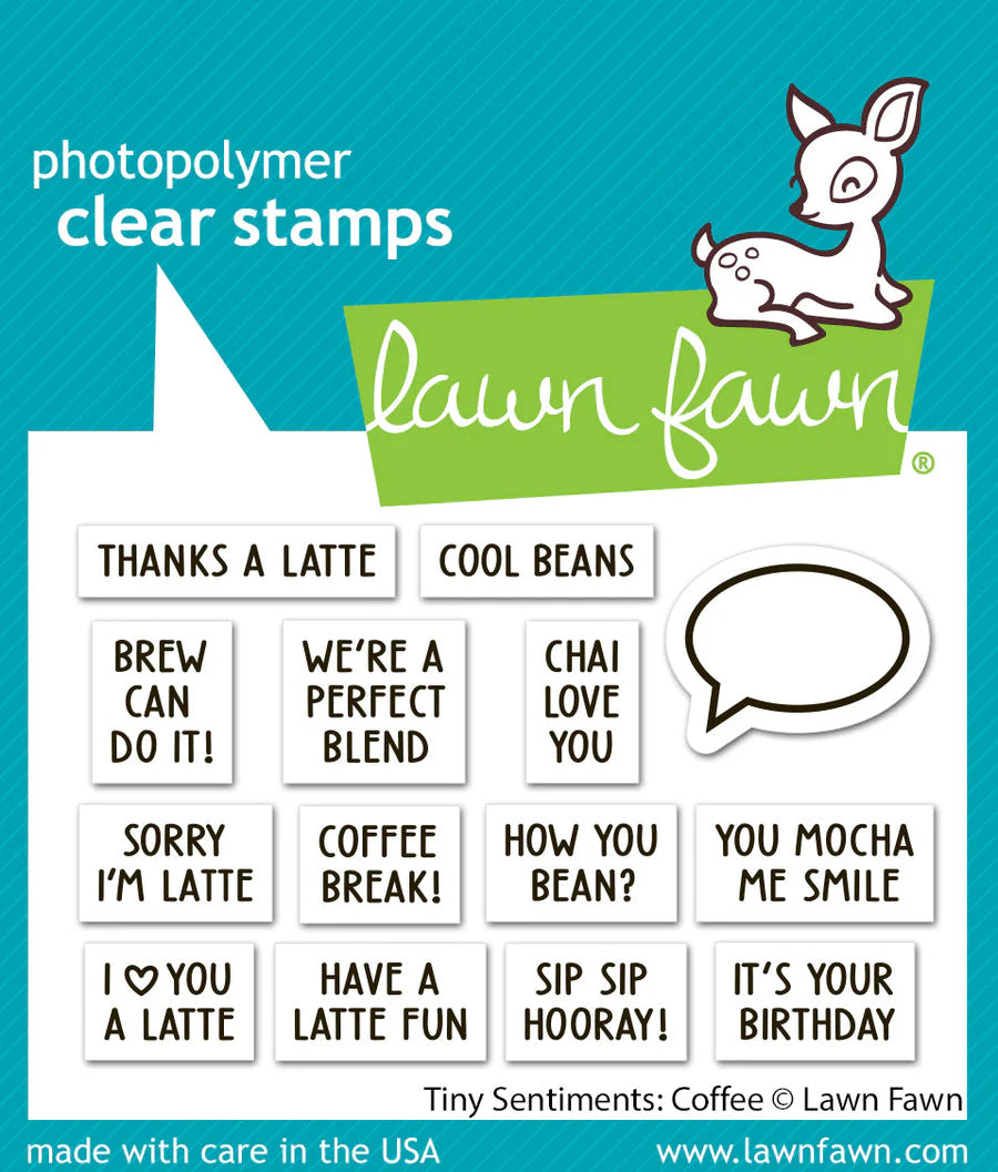 Stamps: Lawn Fawn-Tiny Sentiments: Coffee