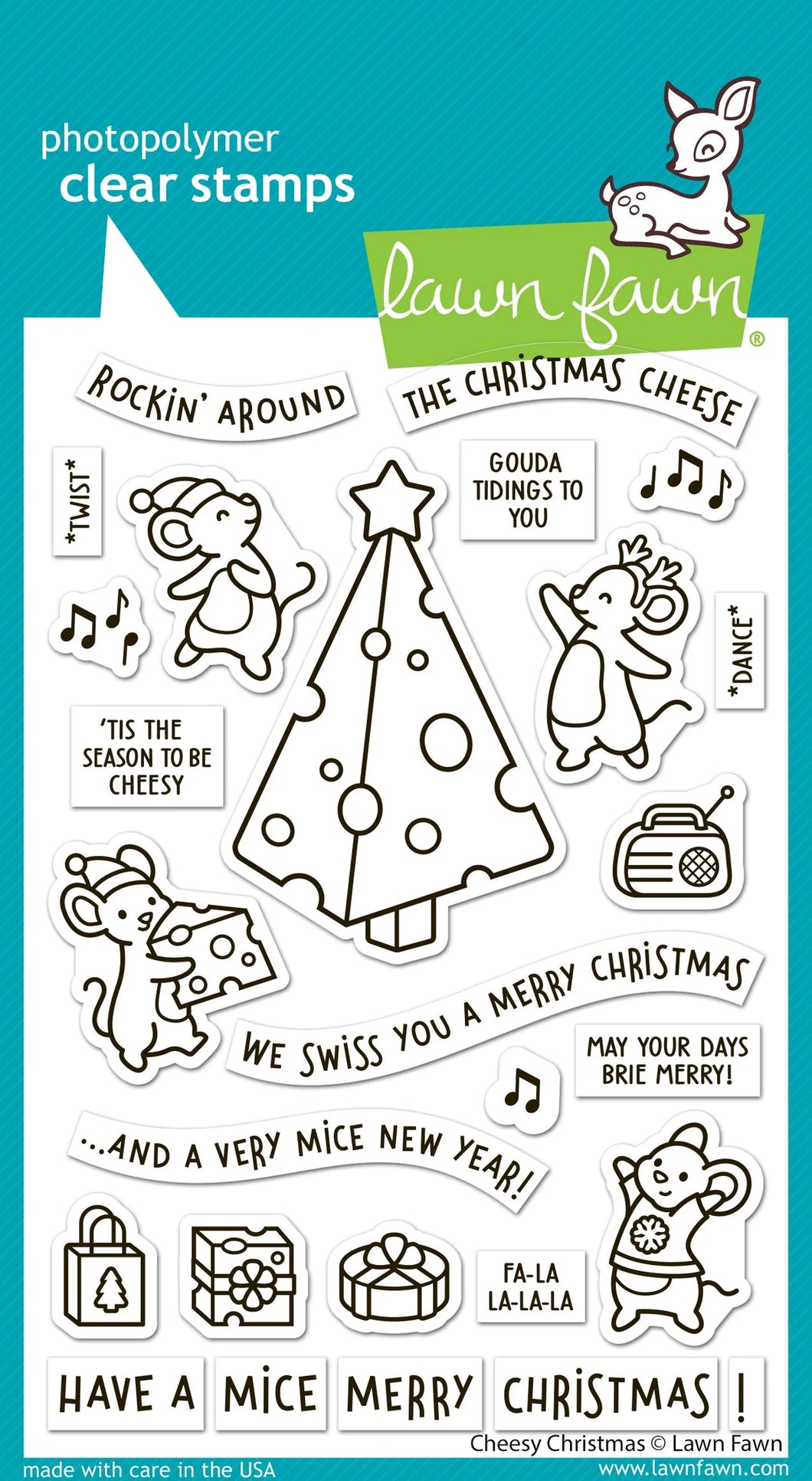 Stamps: Lawn Fawn-Cheesy Christmas