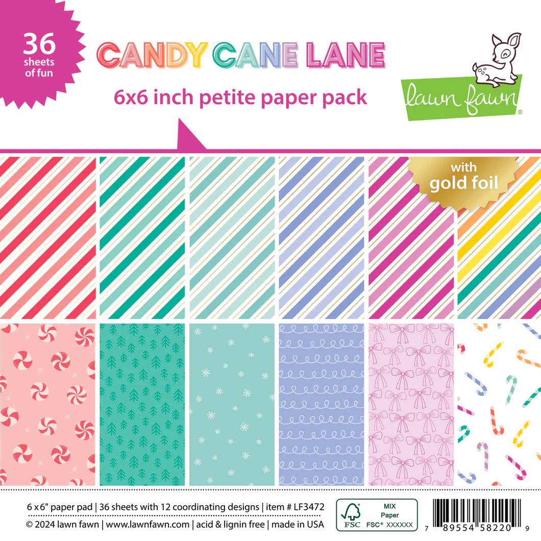 6x6 Paper: Lawn Fawn-Candy Cane Lane