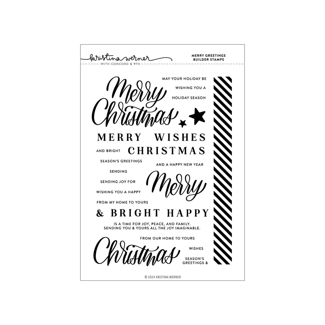 Stamps: Kristina Werner with Concord & 9th-MERRY GREETINGS BUILDER STAMP SET