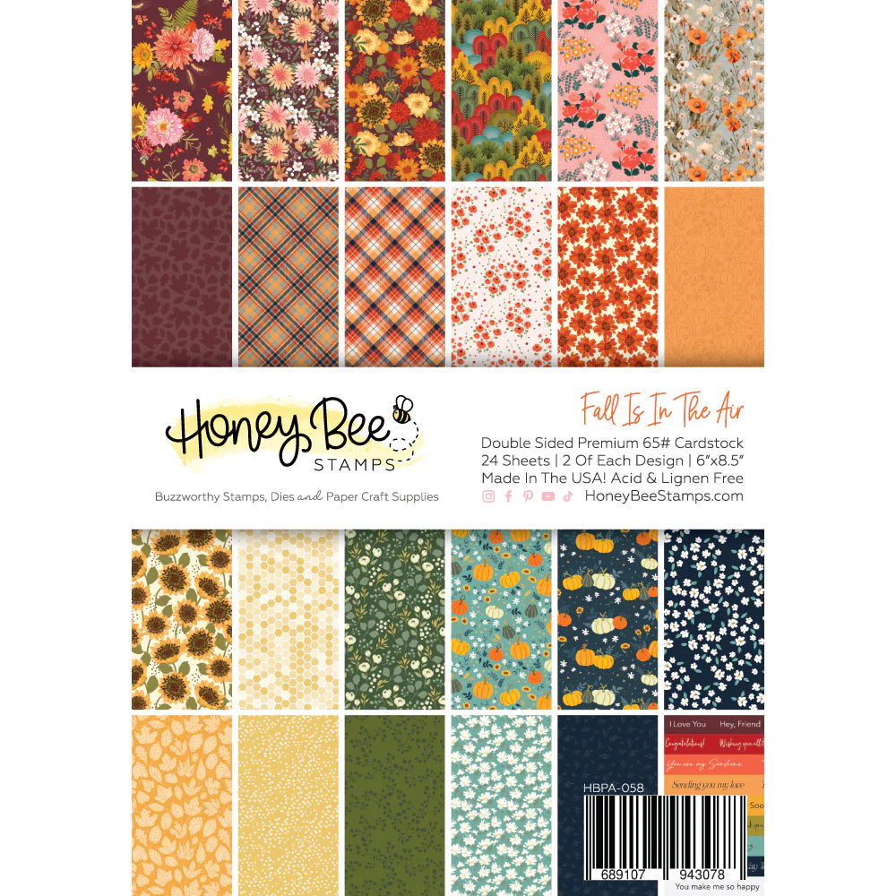 6x8.5 Paper: Honey Bee Stamps-Fall Is In The Air-6x8.5 - 24 Double Sided Sheets