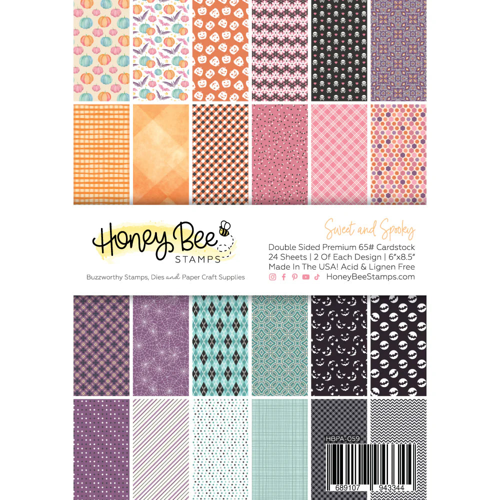 6x8.5 Paper: Honey Bee Stamps-Sweet & Spooky Paper Pad 6x8.5 - 24 Double Sided Sheets