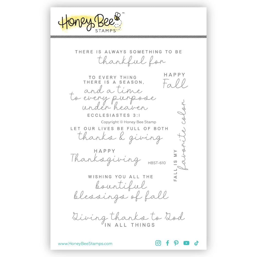 Stamps: Honey Bee Stamps-Blessings Of Fall - 4x6 Stamp Set