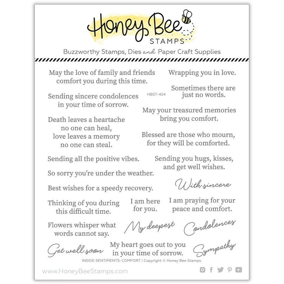 Stamps: Honey Bee Stamps-Inside Sentiments: Comfort - 6x6 Stamp Set