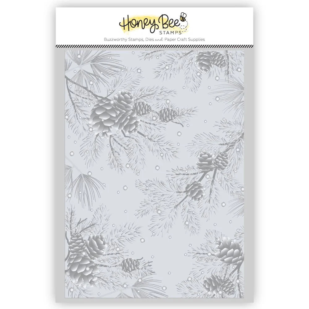 Embossing Folders: Honey Bee Stamps-Snowy Pines - 3D Embossing Folder