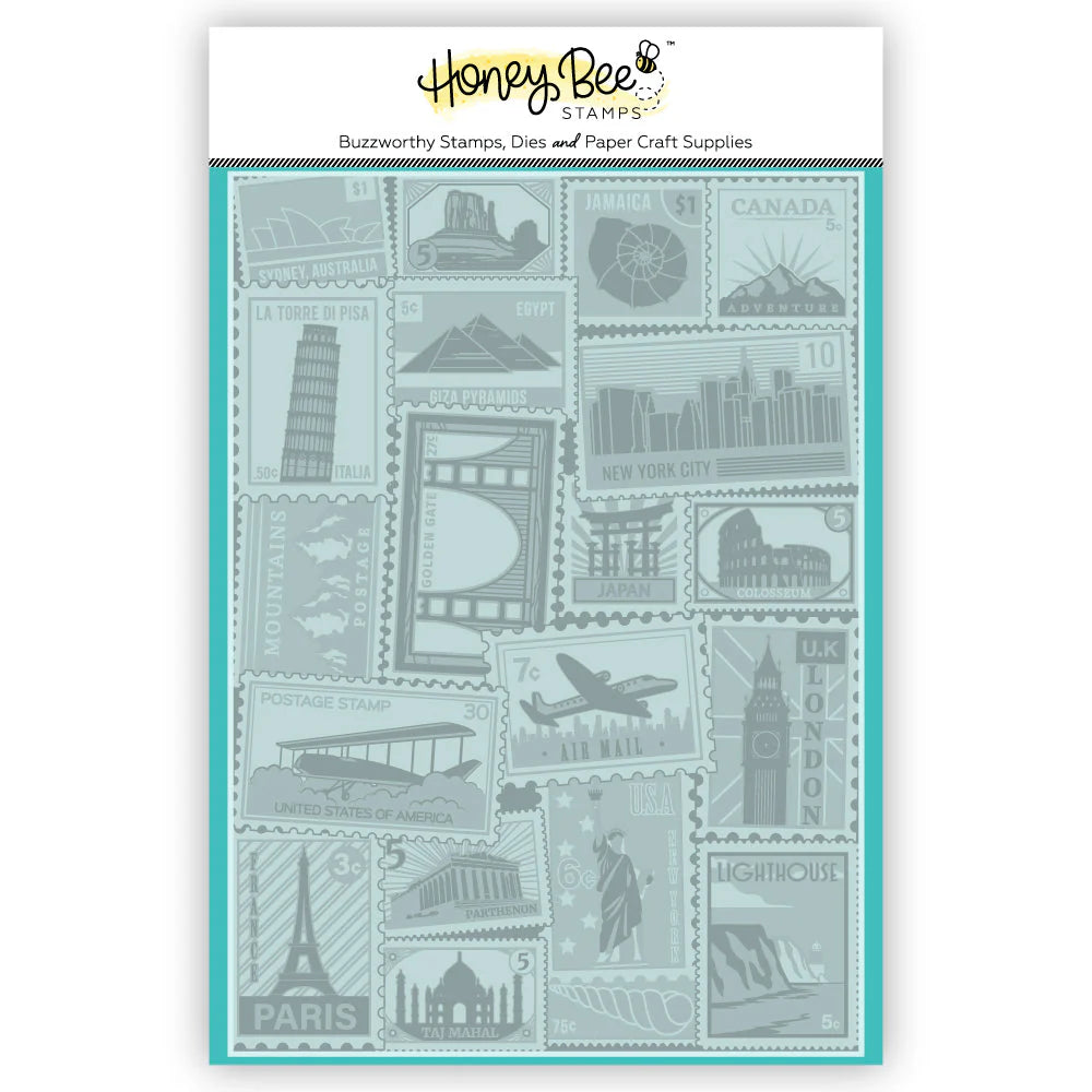 Embossing Folders: Honey Bee Stamps-Air Mail - 3D Embossing Folder