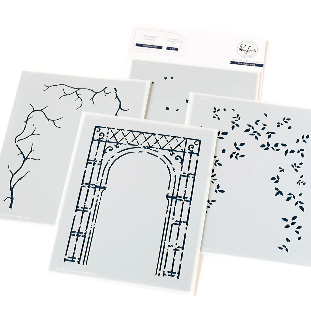 Stencils: Pinkfresh Studio-Blooming Arch Stencil