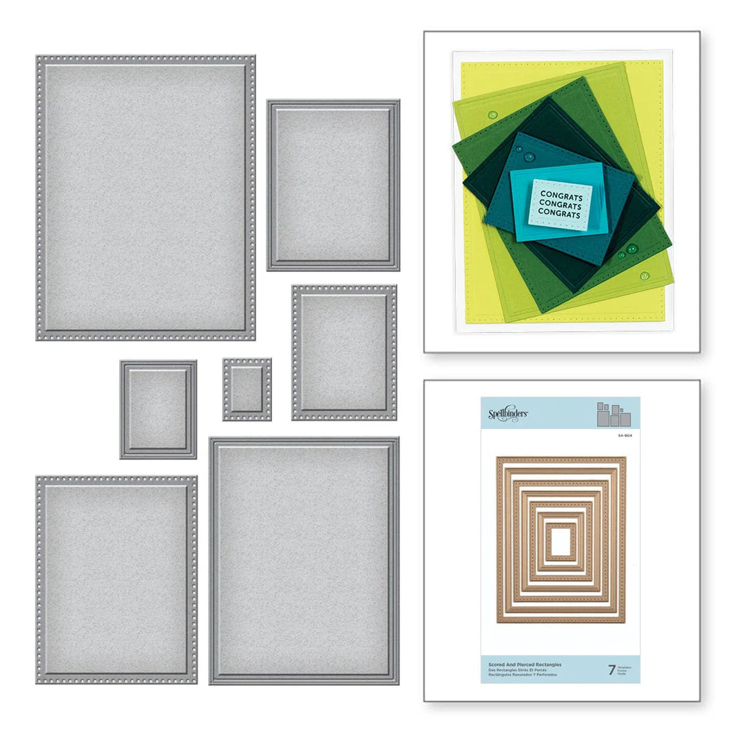 Dies: Spellbinders-NESTABILITIES SCORED AND PIERCED RECTANGLES ETCHED DIES