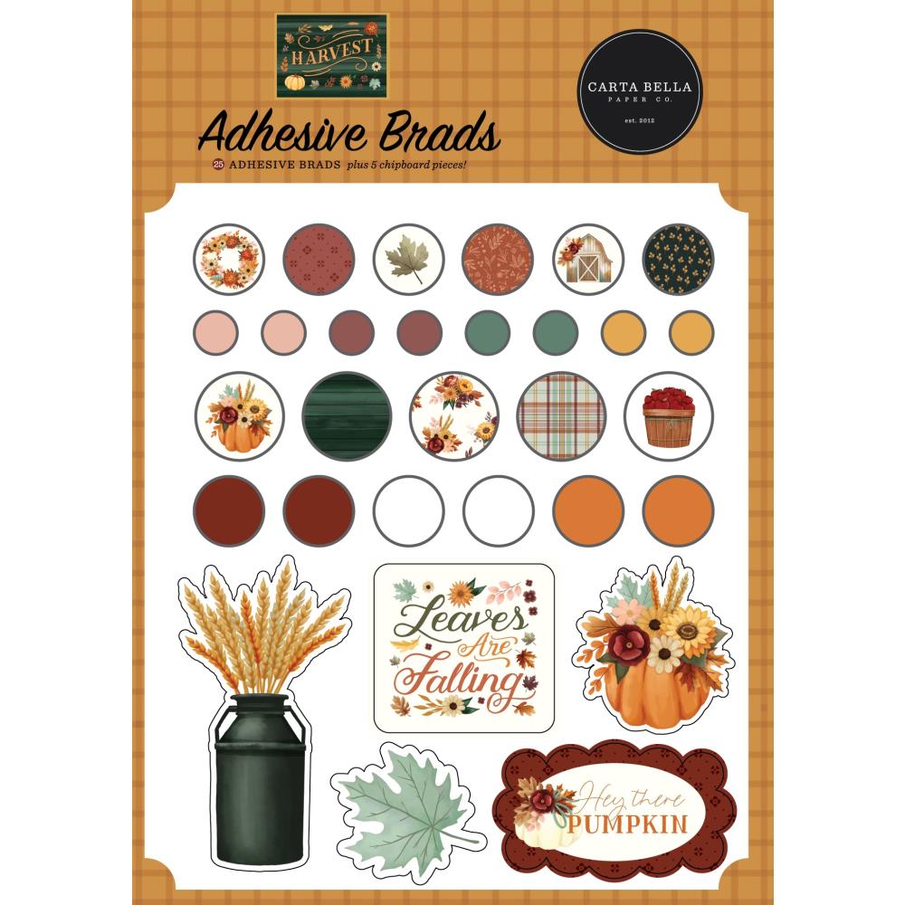 Embellishments: Carta Bella-Decorative Brads-Harvest