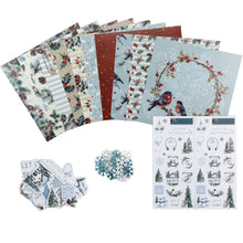 Load image into Gallery viewer, Scrapbooking/Card Kits: Little Birdie Christmas 12&quot;x12&quot; Paper Crafting Kit-Joy of Winter
