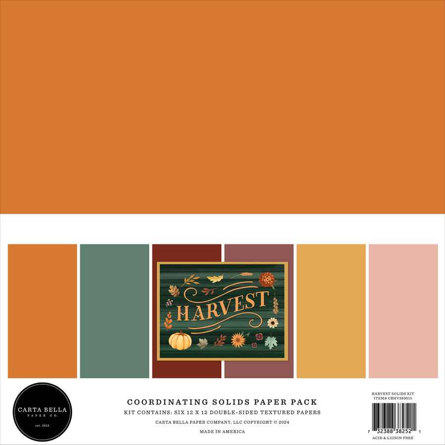 12x12 Paper:Echo Park- Harvest Solids Kit