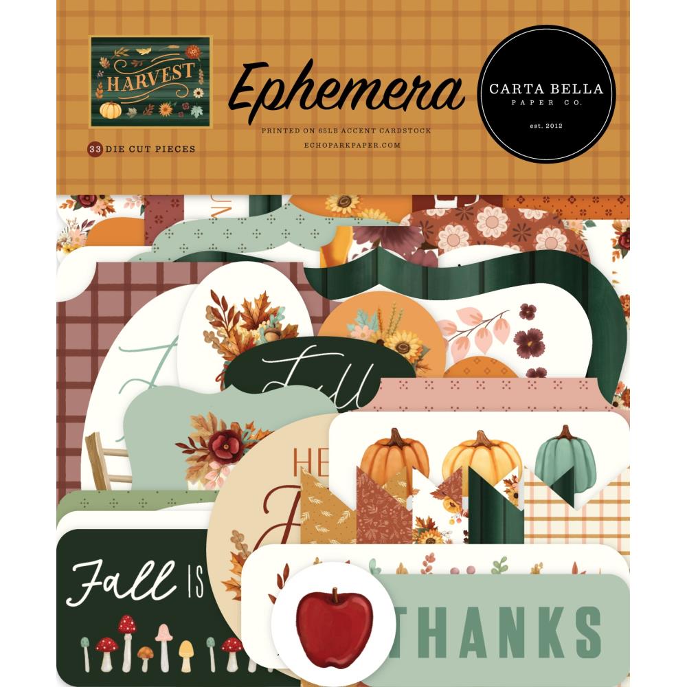 Embellishments: Carta Bella Cardstock Ephemera-Harvest