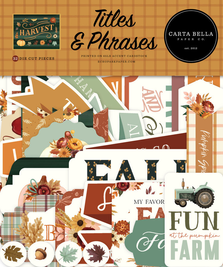 Embellishments: Carta Bella Cardstock Titles & Phrases-Harvest