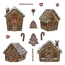 Load image into Gallery viewer, Stamps: Peppermint Village - Rubber Cling Stamp Set
