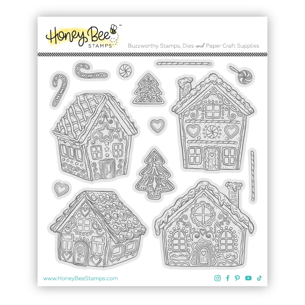 Stamps: Peppermint Village - Rubber Cling Stamp Set