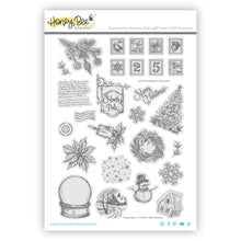 Load image into Gallery viewer, Stamps: Honey Bee Stamps-Postmarked: Holiday - Rubber Cling Stamp Set
