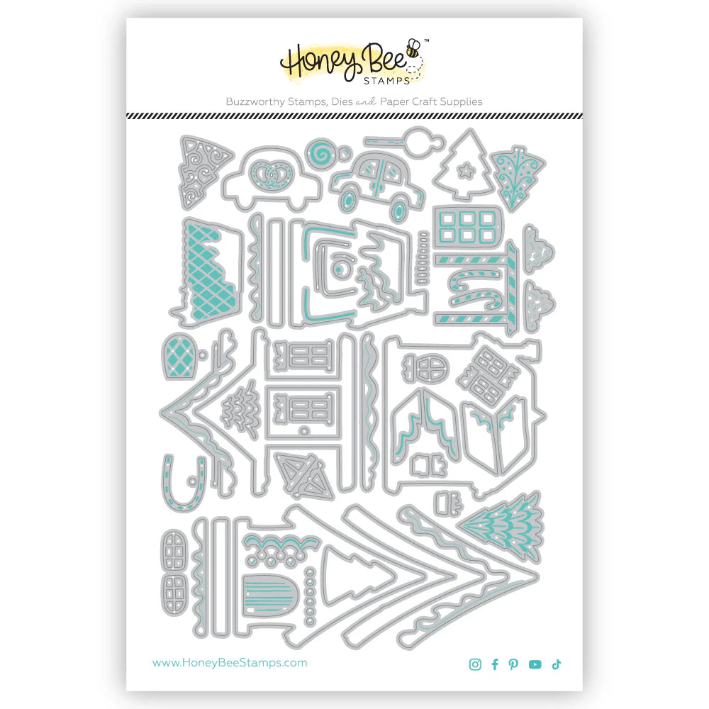 Dies: Honey Bee Stamps-Lovely Layers: Alice's Gingerbread Lane